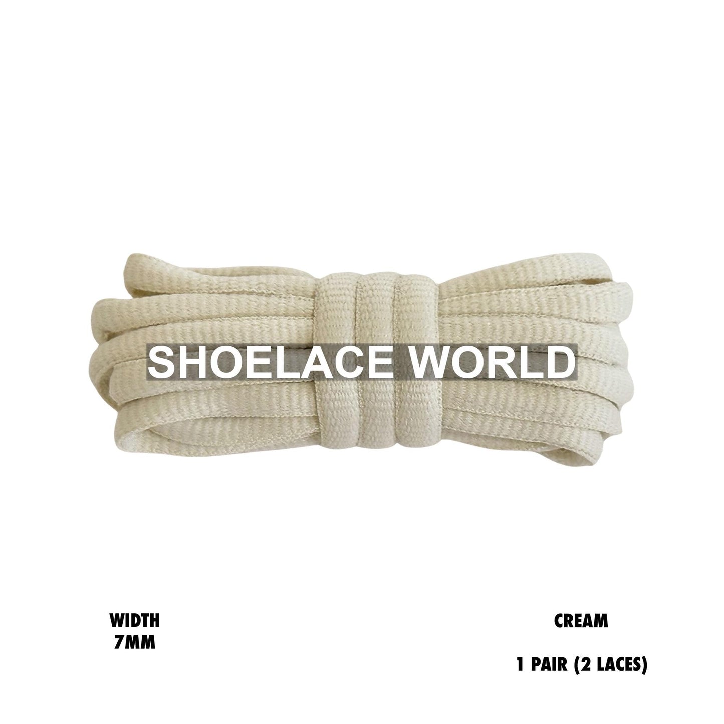 Cream Slim Oval Shoelaces 7mm Classic Laces Ships Out From The USA Next Day