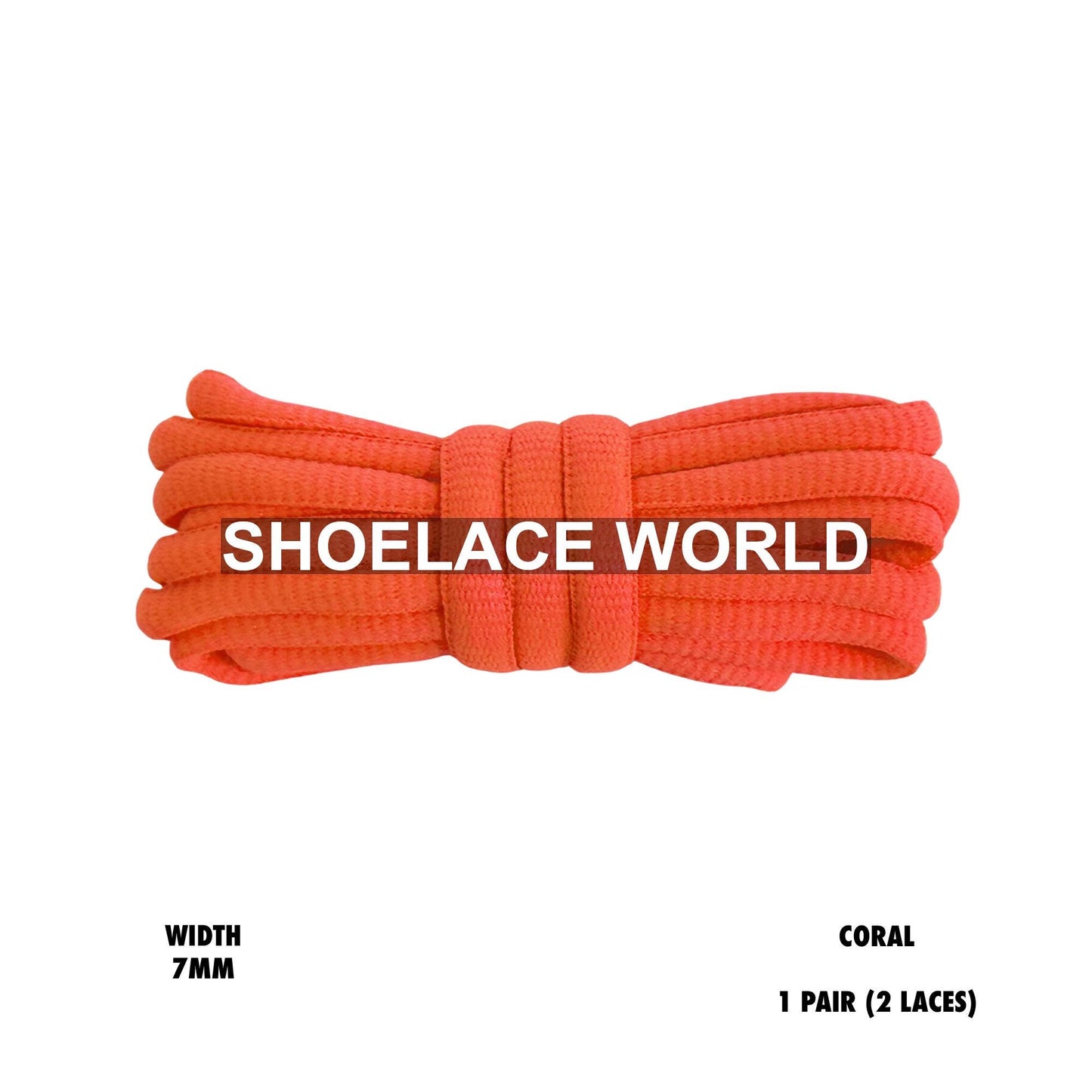 Coral Slim Oval Shoelaces 7mm Classic Laces Ships Out From The USA Next Day