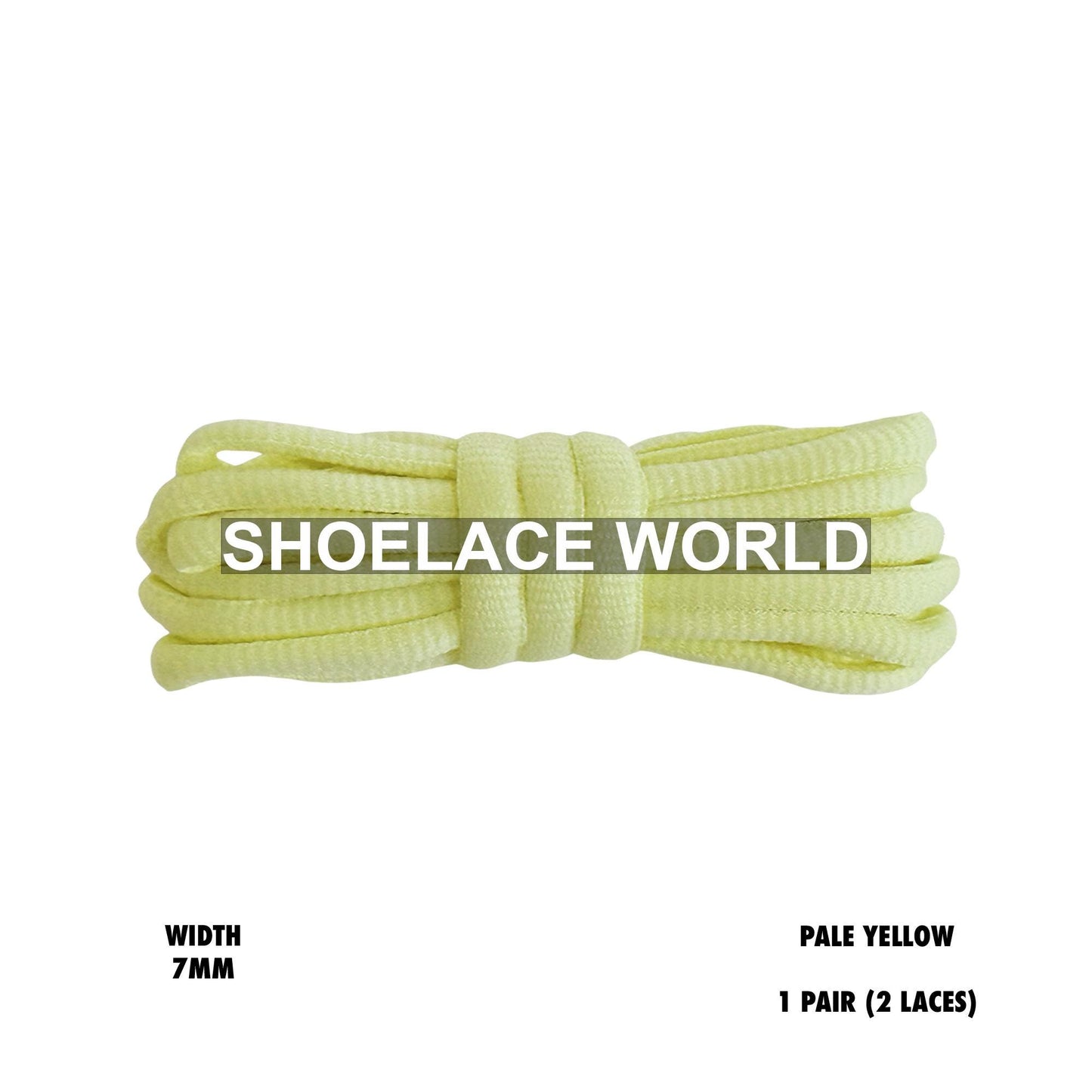 Pale Yellow Slim Oval Shoelaces 7mm Classic Laces Ships Out From The USA Next Day