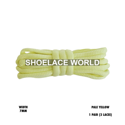 Pale Yellow Slim Oval Shoelaces 7mm Classic Laces Ships Out From The USA Next Day