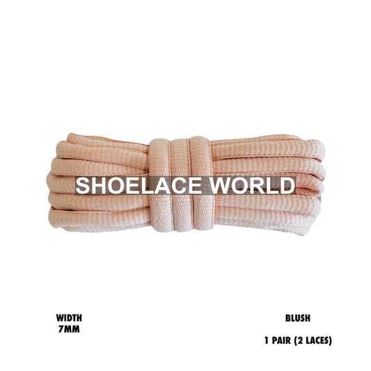Blush Slim Oval Shoelaces 7mm Classic Laces Ships Out From The USA Next Day