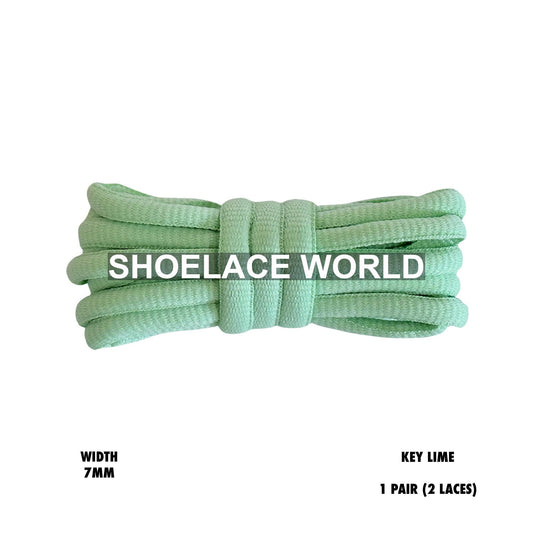 Key Lime Slim Oval Shoelaces 7mm Classic Laces Ships Out From The USA Next Day