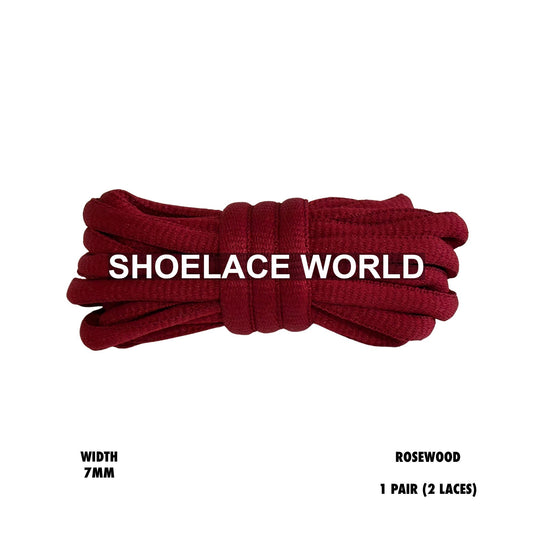 Rosewood Slim Oval Shoelaces 7mm Classic Laces Ships Out From The USA Next Day