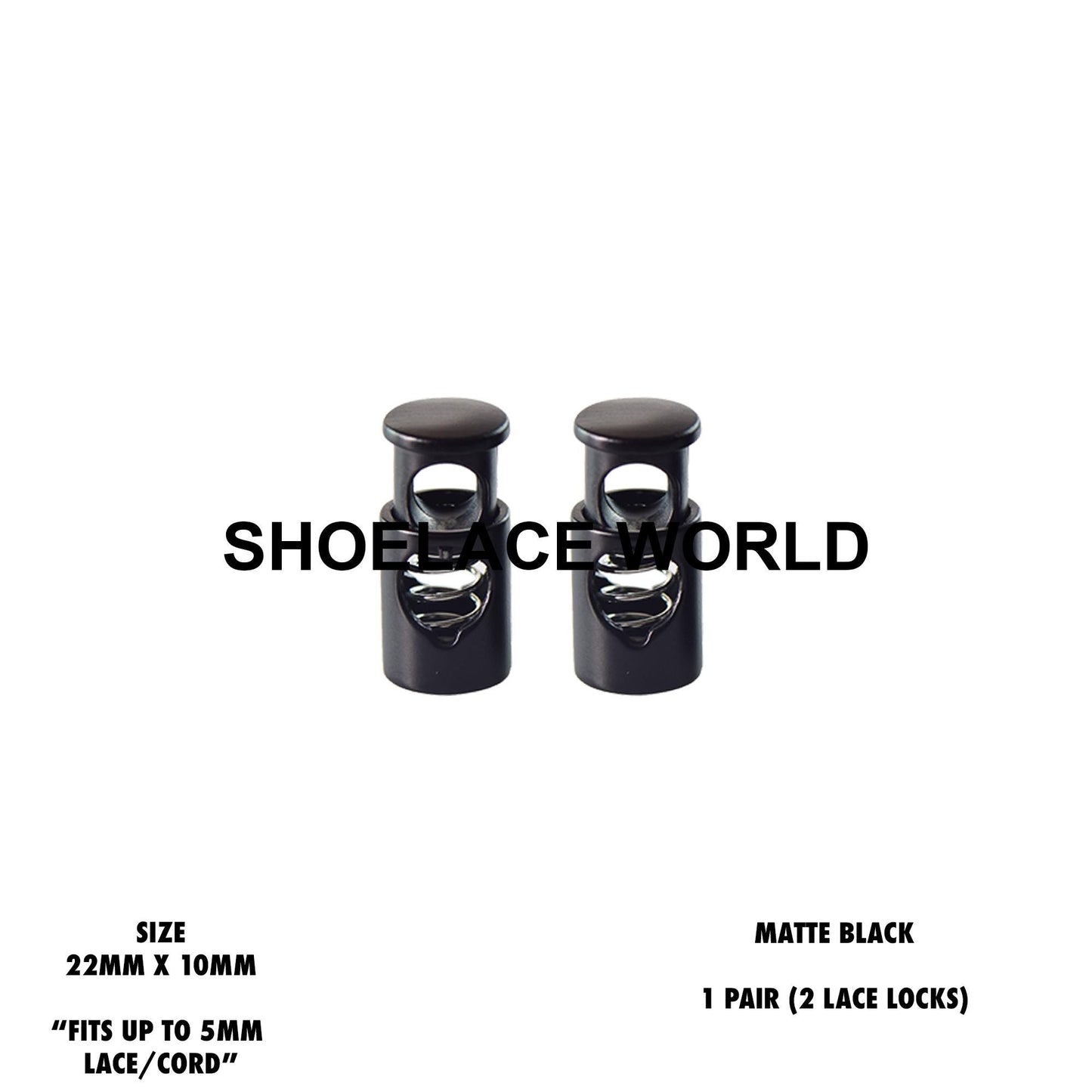 Matte Black Metal Shoelace Lace Locks Premium Lace Stoppers Ships Out From The USA Next Day