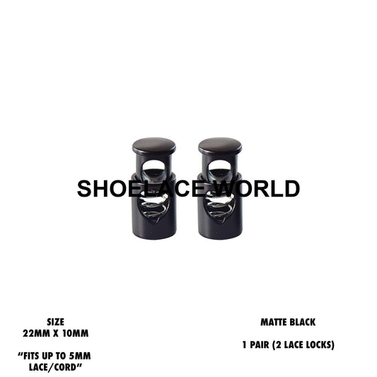 Matte Black Metal Shoelace Lace Locks Premium Lace Stoppers Ships Out From The USA Next Day