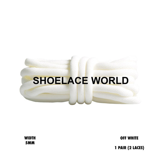 Off White Tubular Half Round 5mm Shoelaces Colorful Soft Laces Ships Out From The USA Next Day