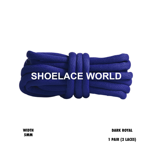 Dark Royal Tubular Half Round 5mm Shoelaces Colorful Soft Laces Ships Out From The USA Next Day