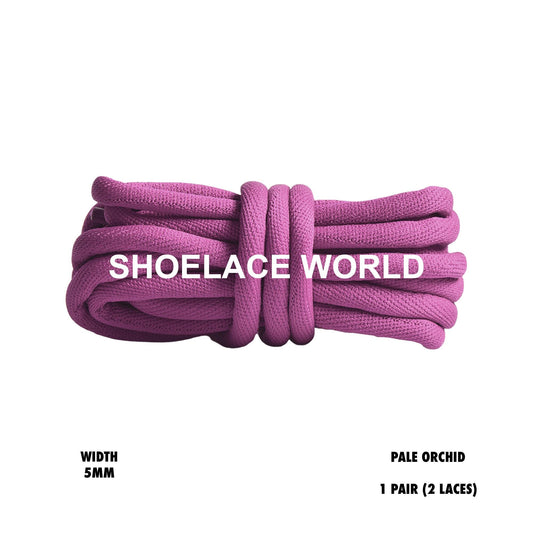 Pale Orchid Tubular Half Round 5mm Shoelaces Colorful Soft Laces Ships Out From The USA Next Day