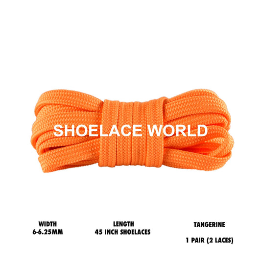 Tangerine 45 Inches Slim Flat Hollow Shoelaces 6-6.25mm Vibrant Running Sport Laces Ships Out From The USA Next Day