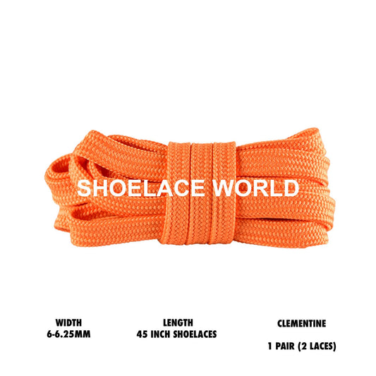 Clementine 45 Inches Slim Flat Hollow Shoelaces 6-6.25mm Vibrant Running Sport Laces Ships Out From The USA Next Day