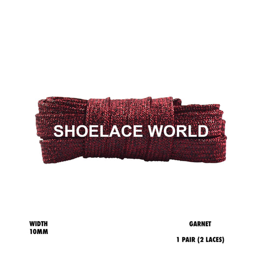 Garnet Flat Glitter Wide 10mm Shoelaces Shiny Laces Ships Out From The USA Next Day