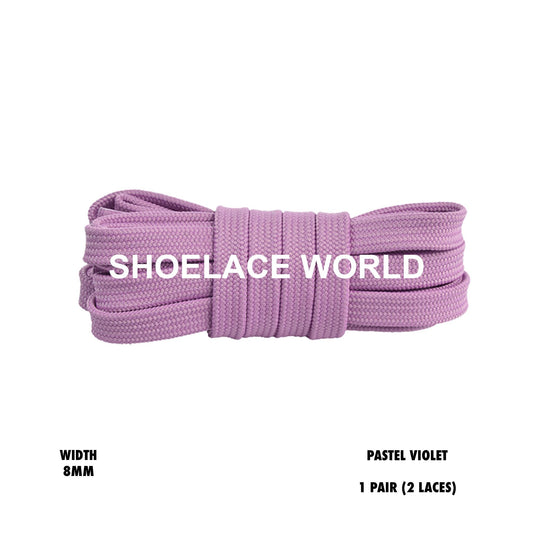 Pastel Violet Double Layer Premium Flat 8mm Shoelaces Cool New Laces Ships Out From The USA Next Day