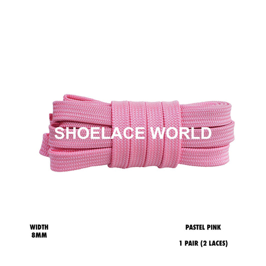 Pastel Pink Double Layer Premium Flat 8mm Shoelaces Cool New Laces Ships Out From The USA Next Day