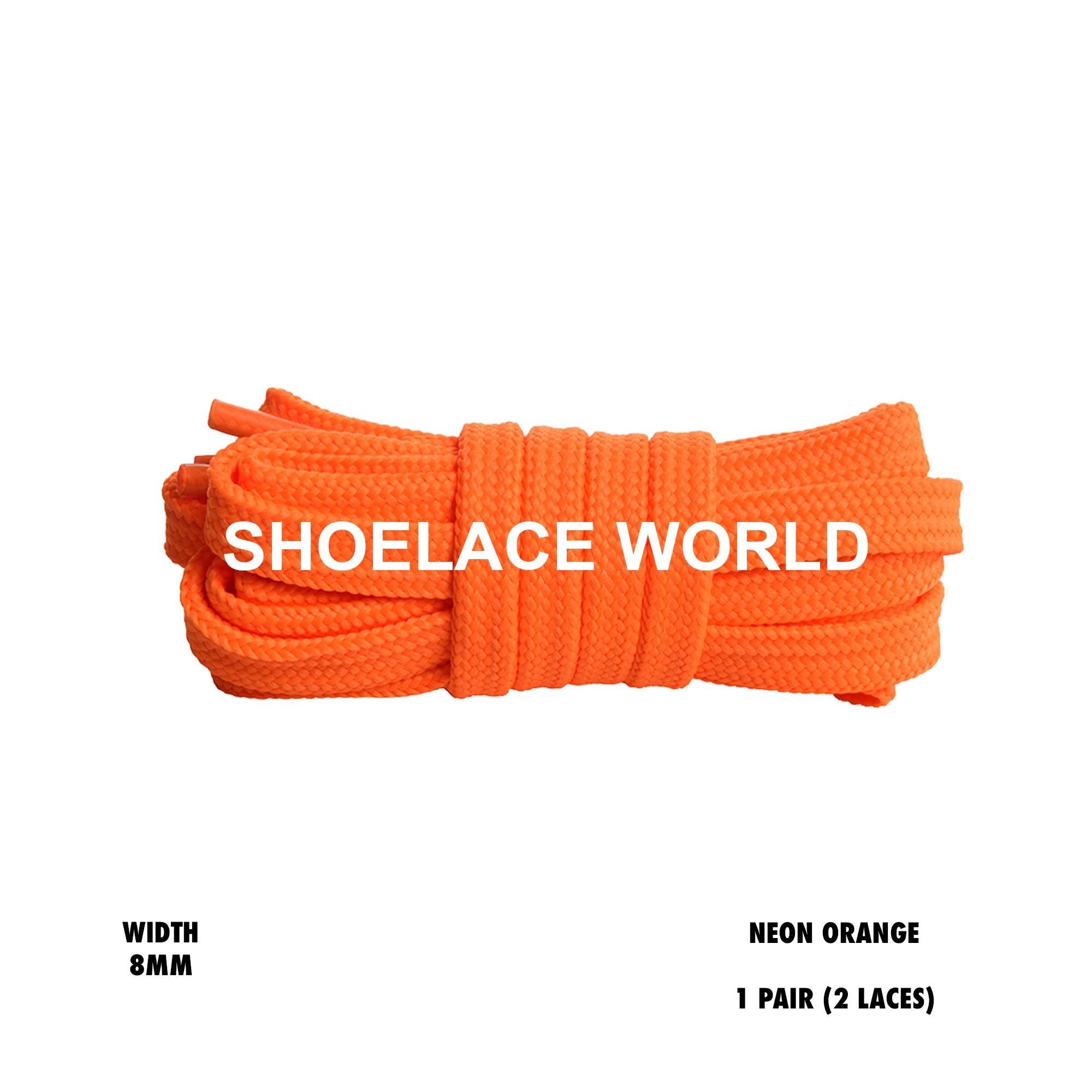 Neon Orange Double Layer Premium Flat Shoelaces