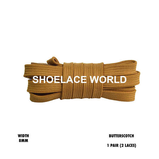 Butterscotch Double Layer Premium Flat 8mm Shoelaces Cool New Laces Ships Out From The USA Next Day