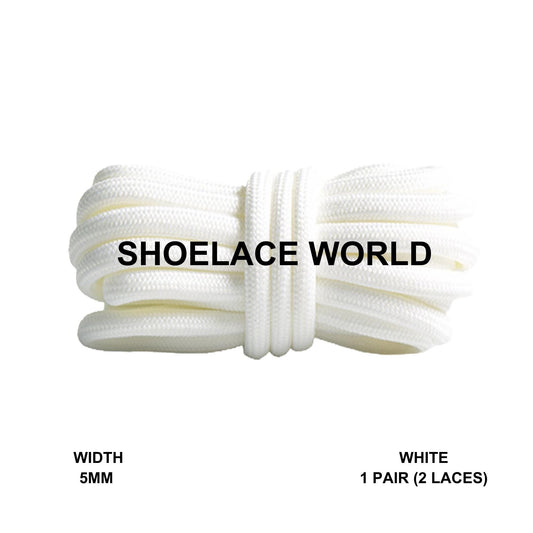 White Premium Rope 47 Inch Shoelaces 5mm Compatible 350 Replacement Colorful Laces Ships Out From The USA Next Day