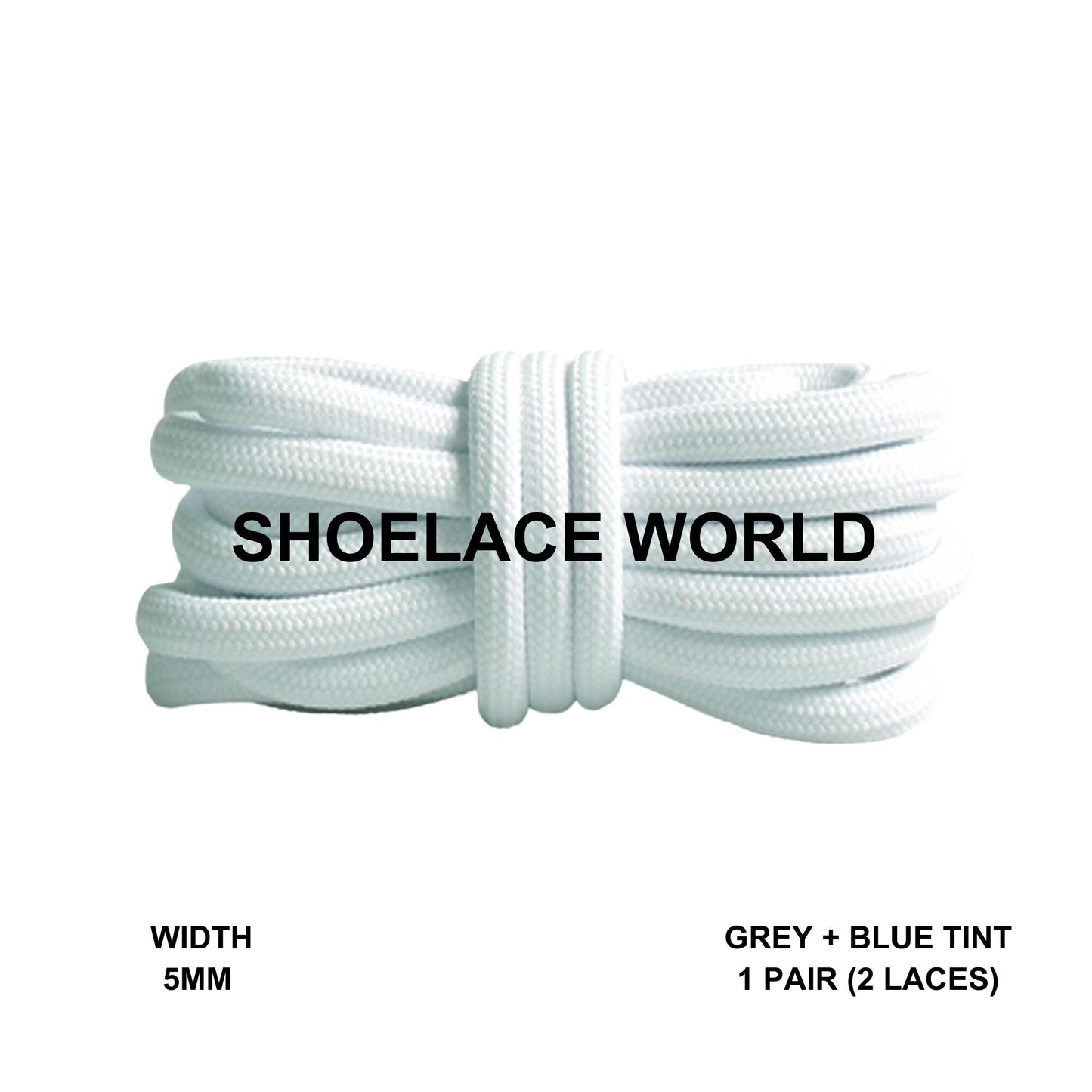 Grey + Blue Tint Premium Rope 47 Inch Shoelaces 5mm Compatible 350 Replacement Colorful Laces Ships Out From The USA Next Day