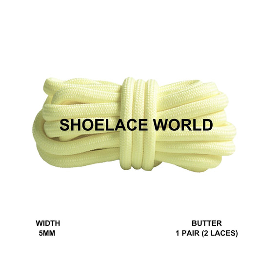 Butter Premium Rope 47 Inch Shoelaces 5mm Compatible 350 Replacement Colorful Laces Ships Out From The USA Next Day