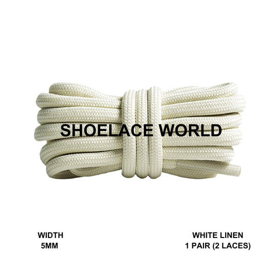 White Linen Premium Rope 47 Inch Shoelaces 5mm Compatible 350 Replacement Colorful Laces Ships Out From The USA Next Day