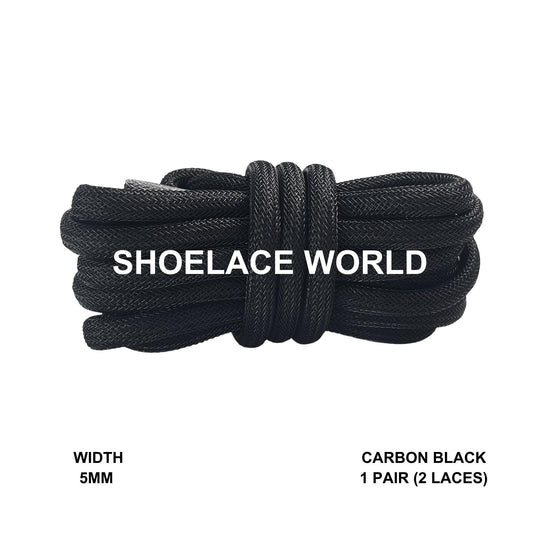 Carbon Black Premium Rope 47 Inch Shoelaces 5mm Compatible 350 Replacement Colorful Laces Ships Out From The USA Next Day