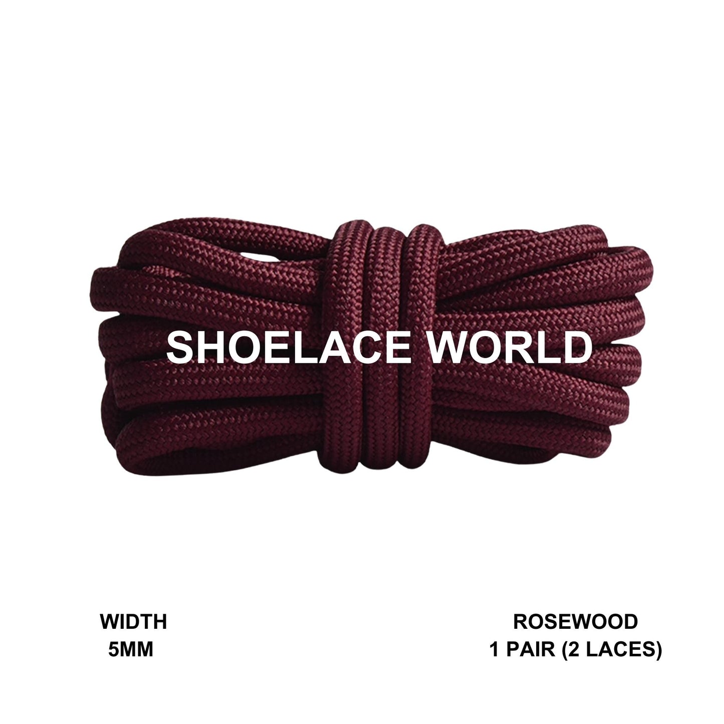 Rosewood Premium Rope 47 Inch Shoelaces 5mm Compatible 350 Replacement Colorful Laces Ships Out From The USA Next Day