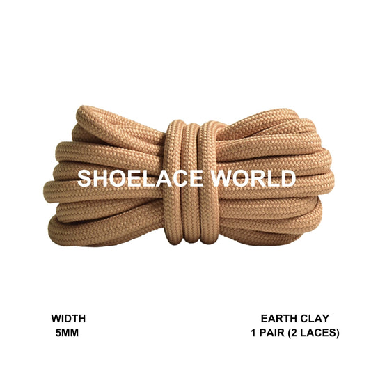 Earth Clay Premium Rope 47 Inch Shoelaces 5mm Compatible 350 Replacement Colorful Laces Ships Out From The USA Next Day