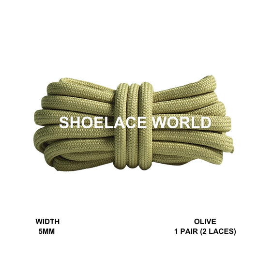 Olive Premium Rope 47 Inch Shoelaces 5mm Compatible 350 Replacement Colorful Laces Ships Out From The USA Next Day