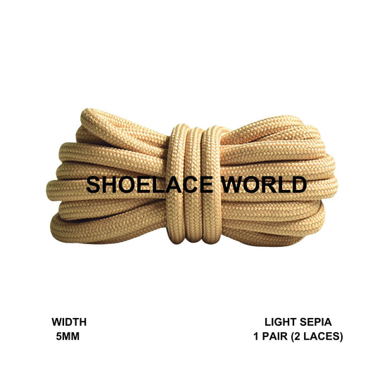 Light Sepia Premium Rope 47 Inch Shoelaces 5mm Compatible 350 Replacement Colorful Laces Ships Out From The USA Next Day