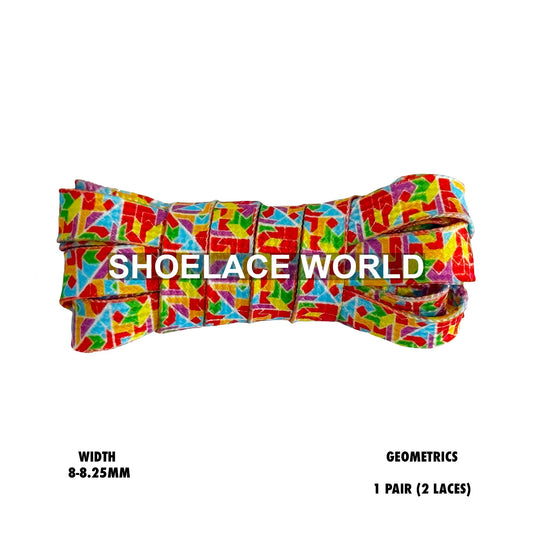 Geometrics Premium Flat Shoelaces 8-8.25mm Limited Edition Laces Ships Out From The USA Next Day