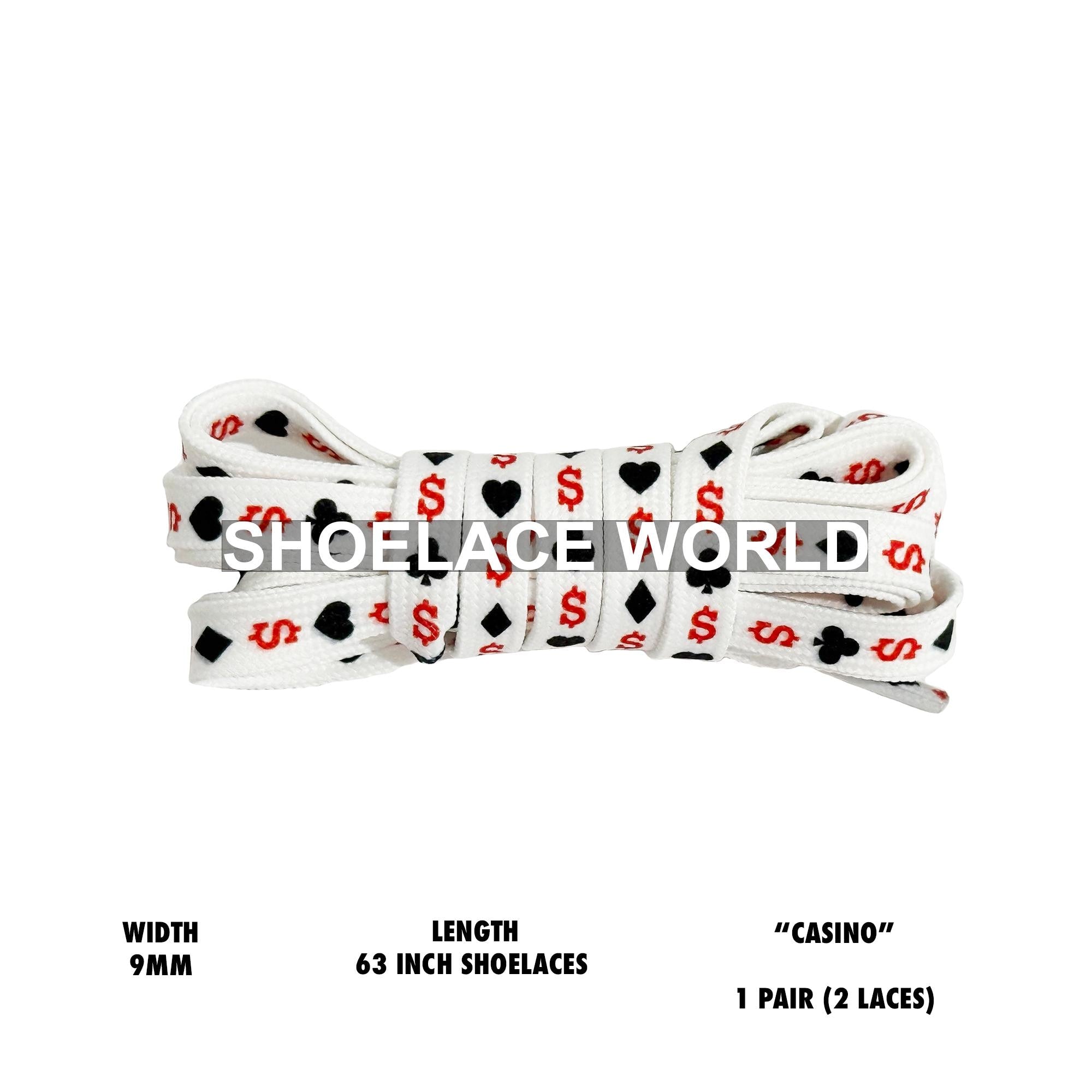Casino 63 Inch Flat Premium Shoelaces 9mm Limited Edition Printed Laces