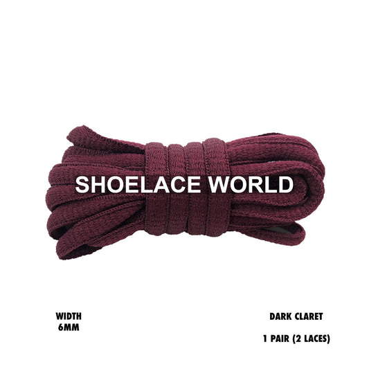 Dark Claret Classic Oval Shoelaces 6mm Laces Ships Out From The USA Next Day