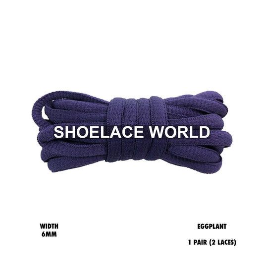 Eggplant Classic Oval Shoelaces 6mm Laces Ships Out From The USA Next Day
