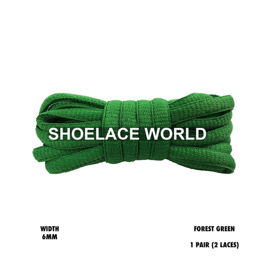 Forest Green Oval Shoelaces 6mm Laces Ships Out From The USA Next Day