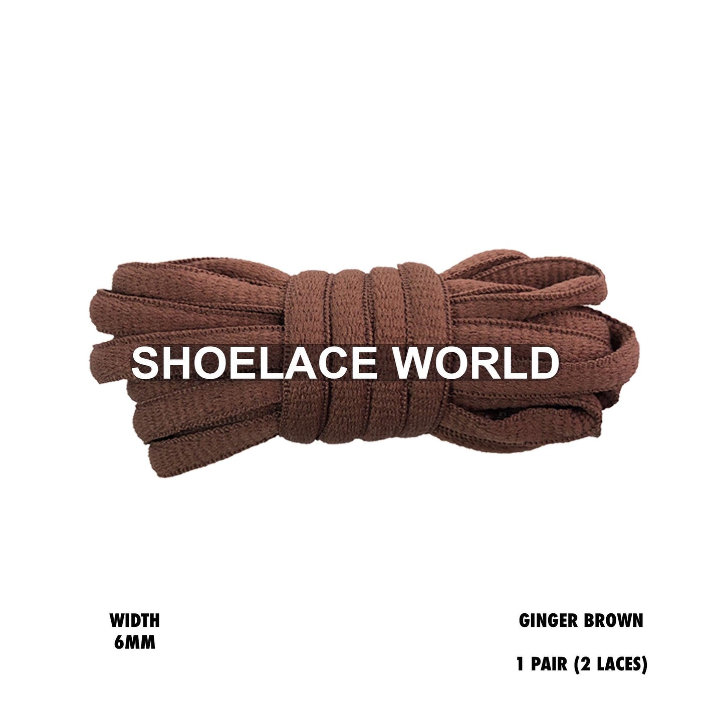 Ginger Brown Classic Oval Shoelaces 6mm Laces Ships Out From The USA Next Day