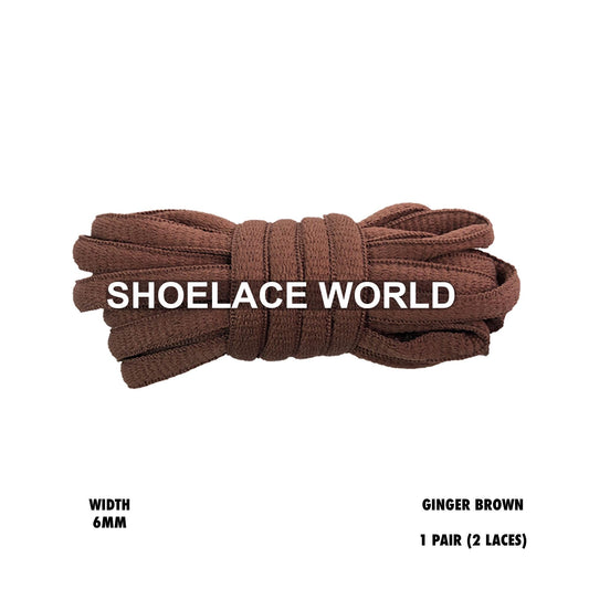 Ginger Brown Classic Oval Shoelaces 6mm Laces Ships Out From The USA Next Day
