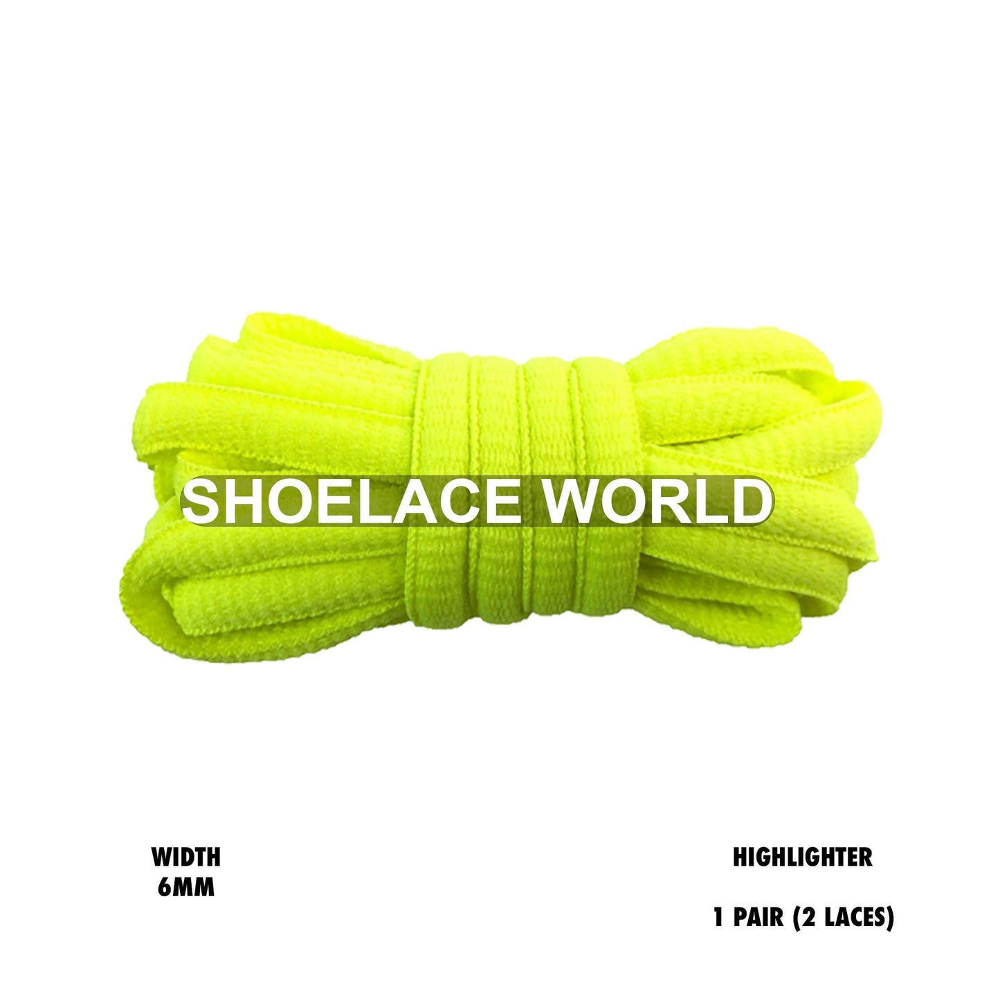 Highlighter Classic Oval Shoelaces 6mm Laces Ships Out From The USA Next Day