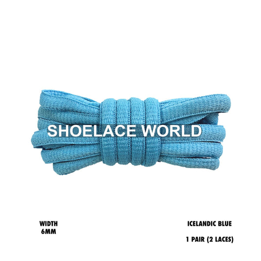 Icelandic Blue Classic Oval Shoelaces 6mm Laces Ships Out From The USA Next Day