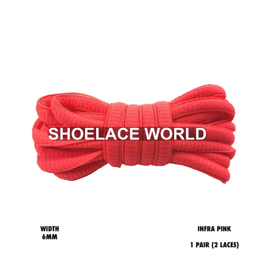 Infra Pink Classic Oval Shoelaces 6mm Laces Ships Out From The USA Next Day