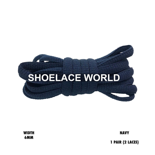 Navy Classic Oval Shoelaces 6mm Laces Ships Out From The USA Next Day