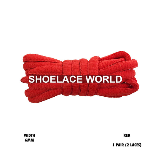 Red Classic Oval Shoelaces 6mm Laces Ships Out From The USA Next Day
