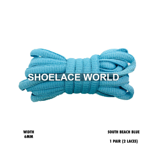 South Beach Blue Classic Oval Shoelaces 6mm Laces Ships Out From The USA Next Day