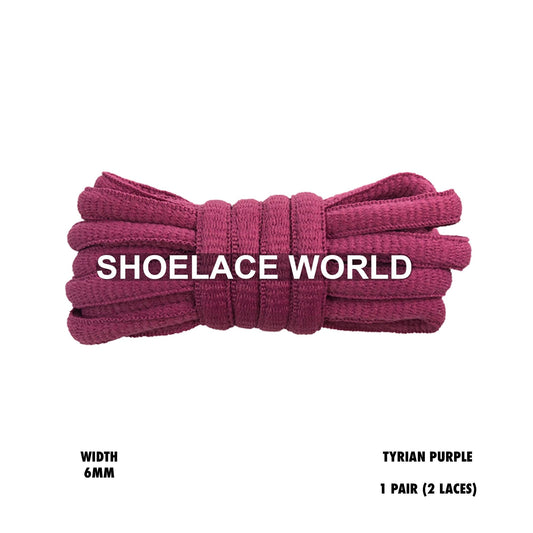 Tyrian Purple Classic Oval Shoelaces 6mm Laces Ships Out From The USA Next Day