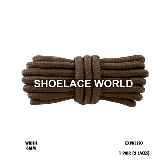 Expresso Thick Round Shoelaces 6mm Classic Colorful Laces Ships Out From The USA Next Day