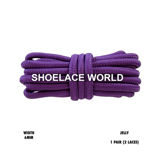 Jelly Thick Round Shoelaces 6mm Classic Colorful Laces Ships Out From The USA Next Day