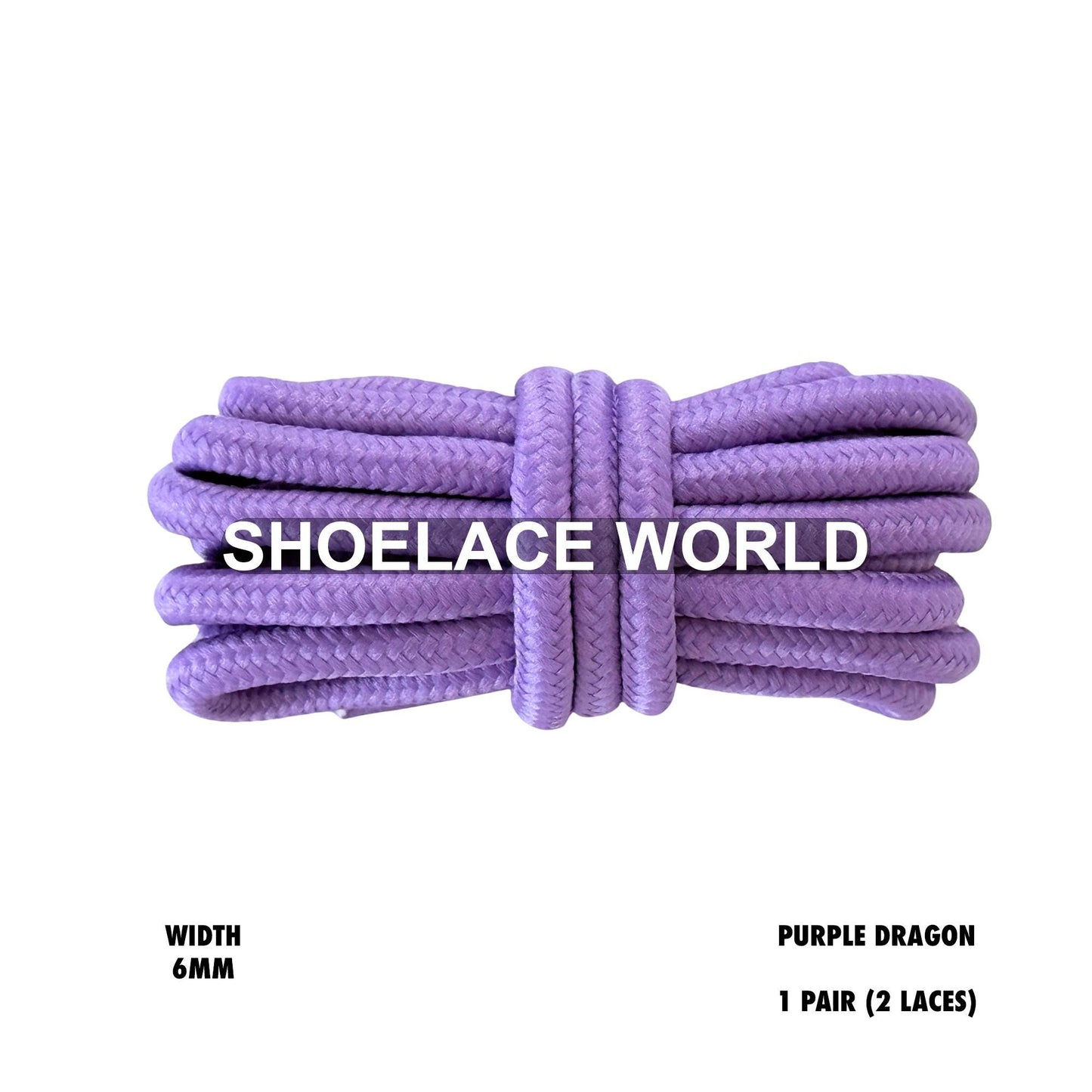 Purple Dragon Thick Round Shoelaces 6mm Classic Colorful Laces Ships Out From The USA Next Day