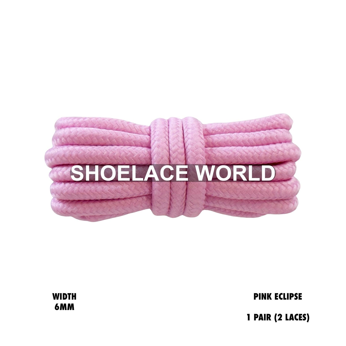 Pink Eclipse Thick Round Shoelaces 6mm Classic Colorful Laces Ships Out From The USA Next Day