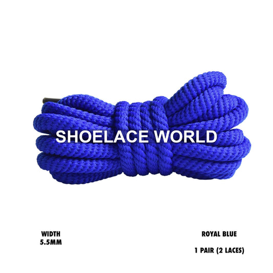 Royal Blue 45" Inch Puffy Soft Rope Shoelaces 5.5mm Colorful Laces Ships Out From The USA Next Day