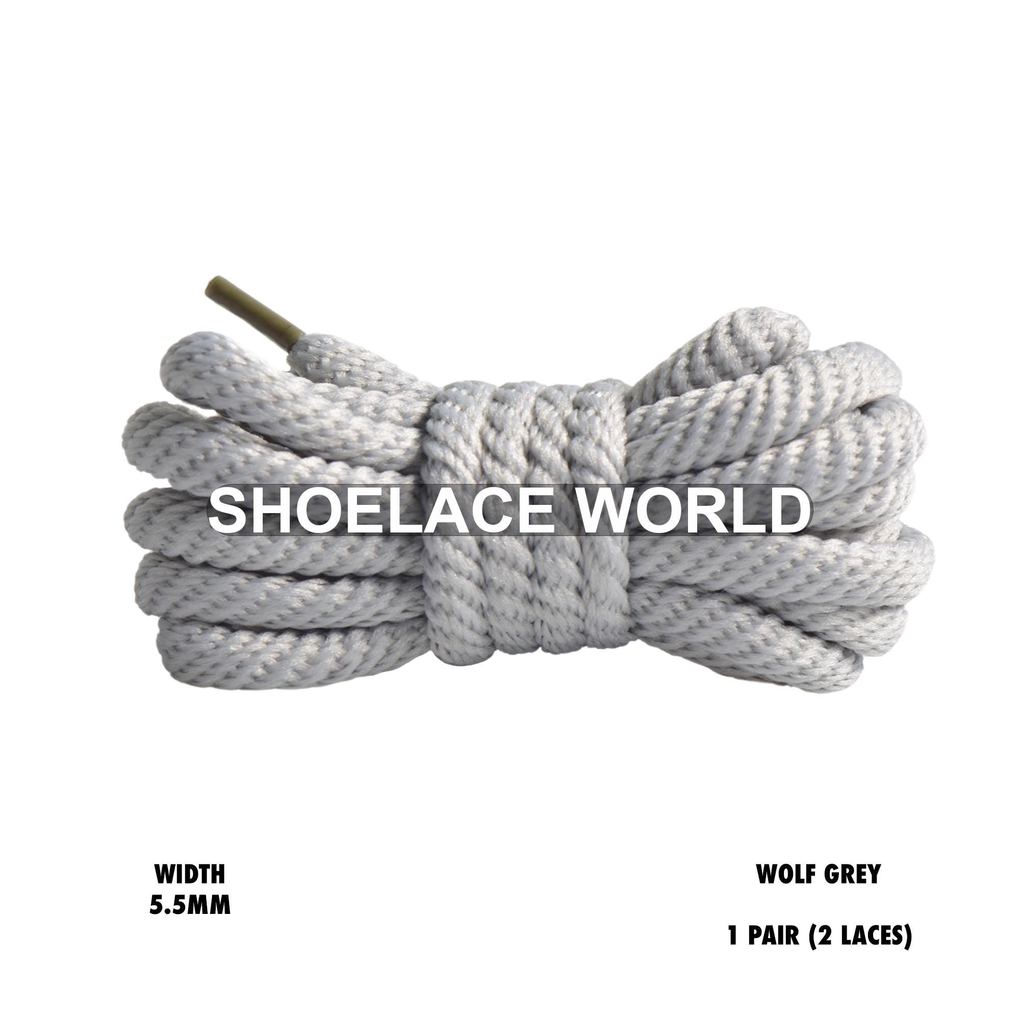 Wolf Grey Puffy Soft Rope Shoelaces