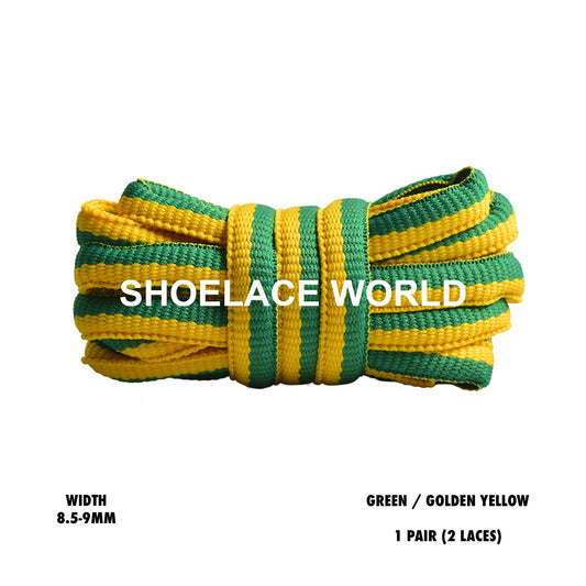 Green / Golden Yellow Premium Thick Oval Shoelaces 8.5-9mm Compatible SB Replacement Dunk Laces Ships Out From The USA Next Day