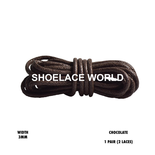 Chocolate Rope Thin Wax Shoelaces 3mm Laces Ships Out From The USA Next Day